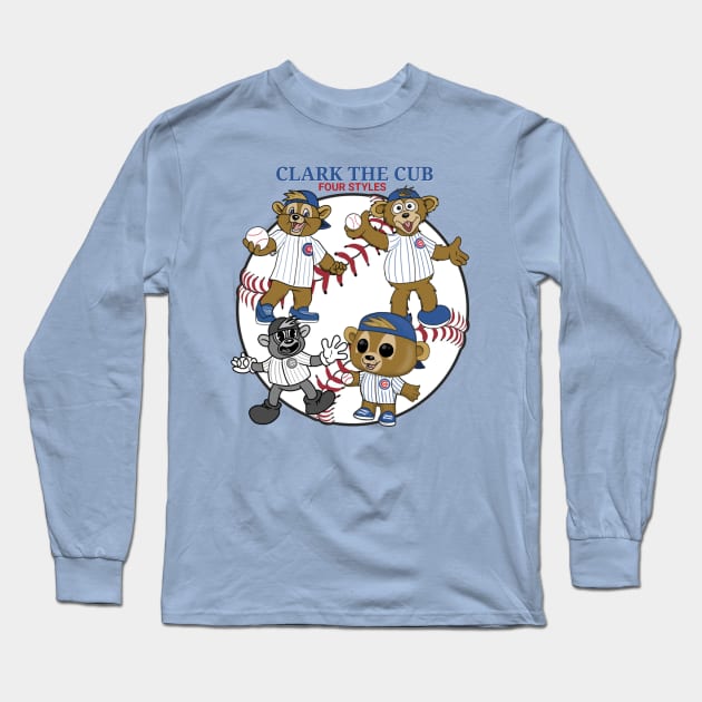 Clark in four styles Long Sleeve T-Shirt by AndrewKennethArt